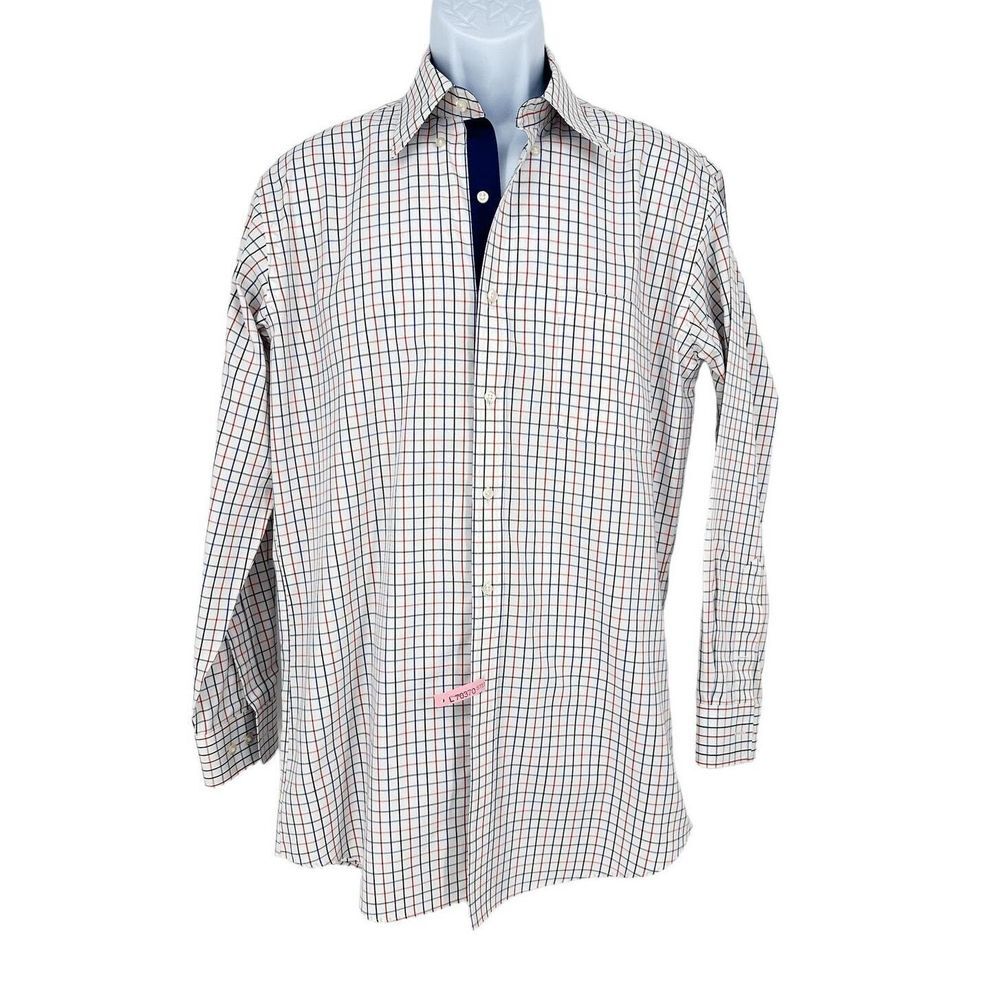 Paul Fredrick Men's SZ‎ 15 1/2-32 Long Sleeve Checkered Button Down Shirt Multi
